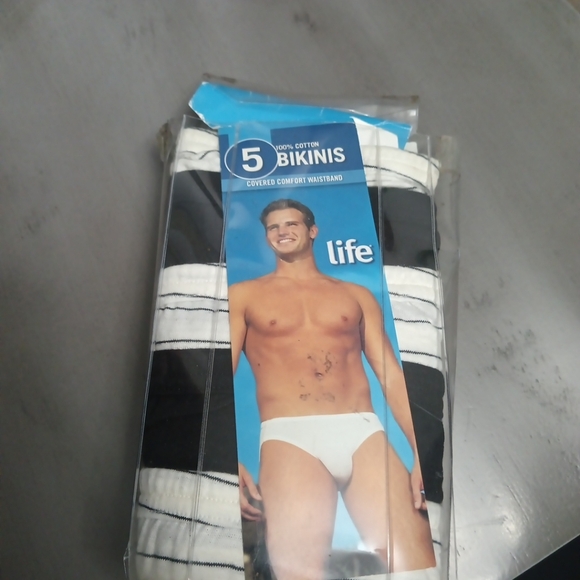 Men's  Vintage Cotton Bikini 5 pack Underwear - Black and White - Picture 7 of 10